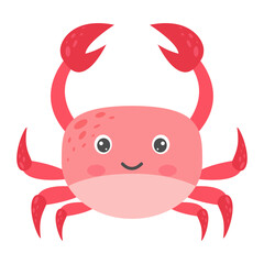 Cartoon crab. Sea animal. Vector illustration.