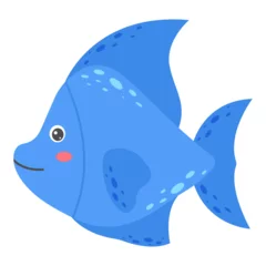 Gordijnen Cartoon fish. Sea animal. Vector illustration. © Tetiana