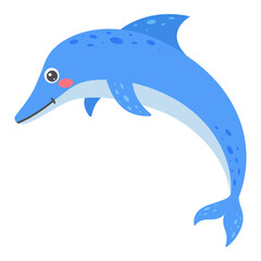 Fototapeta premium Cartoon dolphin. Sea animal. Vector illustration.