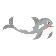 Cartoon killer whale. Sea animal. Vector illustration.