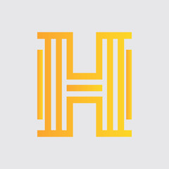 H letter Logo gradient colorful design illustration logo template design, flat letter h logo vectors