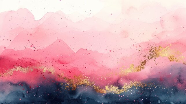 Fondo abstracto de acuarela y tonos dorados. Concepto de recurso para web. Generado por IA.