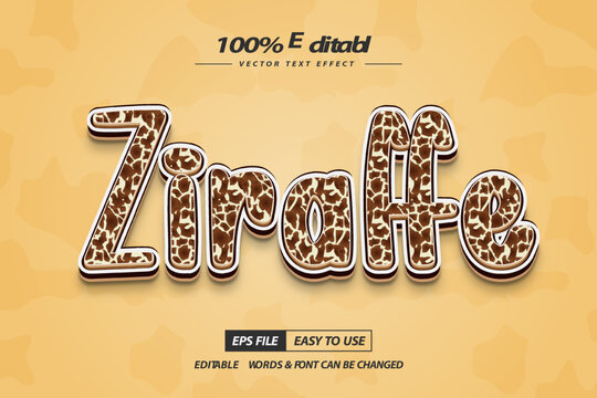 Animal Beautiful giraffe text effect style