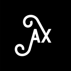 AX letter logo design on black background. AX creative initials letter logo concept. ax letter design. AX white letter design on black background. A X, a x logo