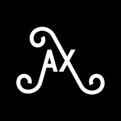 AX letter logo design on black background. AX creative initials letter logo concept. ax letter design. AX white letter design on black background. A X, a x logo