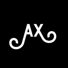 AX letter logo design on black background. AX creative initials letter logo concept. ax letter design. AX white letter design on black background. A X, a x logo