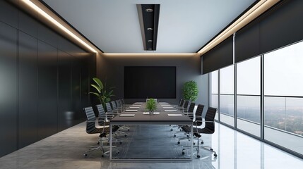 Sleek Minimalist Meeting Room: Embrace Flexible Collaboration and Productivity for Remote Work and Work-Life Balance