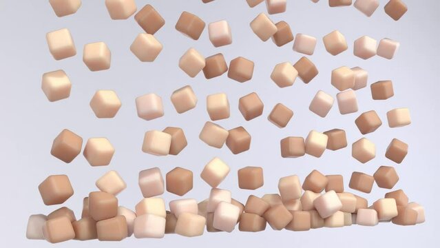 Soft fat cubes falls simply motion design 