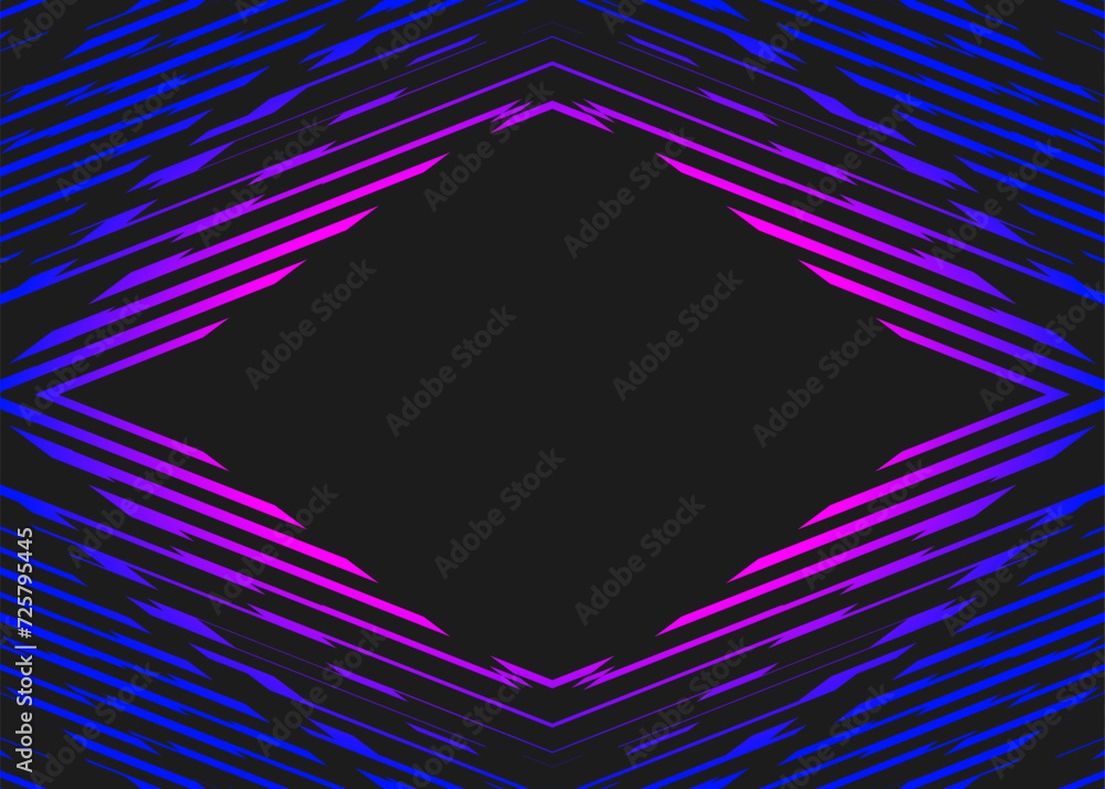Poster abstract framed background with zigzag stripes pattern and with some copy space area