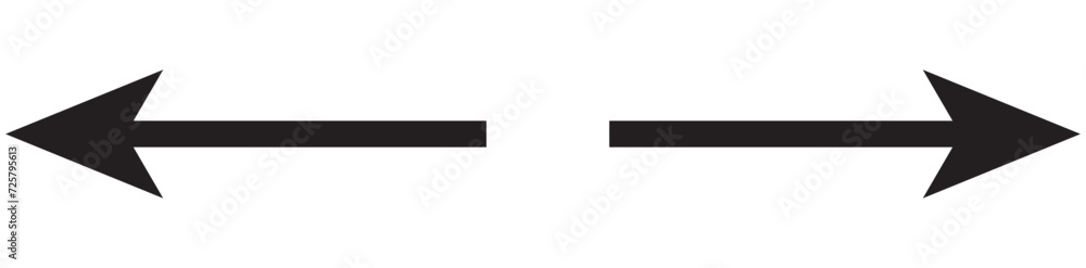 Poster left and right arrow, pointer, cursor in opposite direction. intersection, navigation, forward-backw