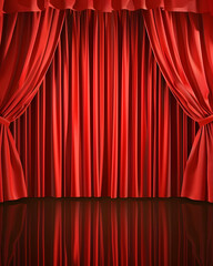 A beautiful stage with a large red curtain - Design background