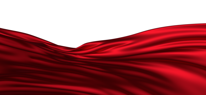 Smooth and shiny red cloth 3D