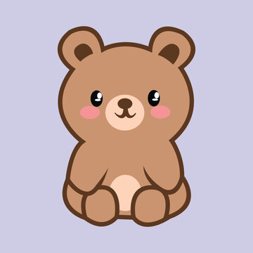 Charming Brown Bear: A Simple and Adorable Vector Illustration