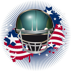 Football Helm mit amerikanischer Flagge