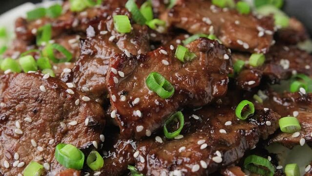 Korean BBQ Maekjeok, Doenjang Marinated Pork. Rotating video