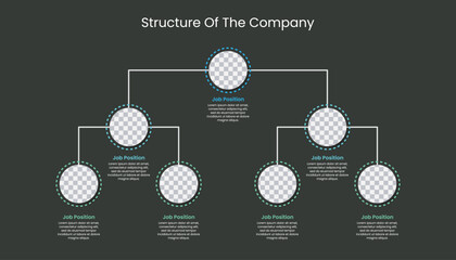 Company organization chart template design. - obrazy, fototapety, plakaty