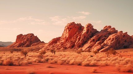 High-quality images showcasing the striking red hues of rock formations in a desert landscape