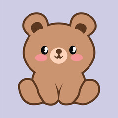 Charming Brown Bear: A Simple Yet Vibrant Vector