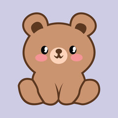 Fototapeta premium Charming Brown Bear: A Simple Yet Vibrant Vector