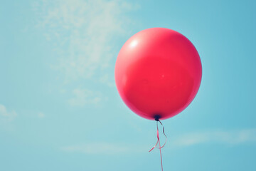 balloon with a pink color and a helium and a professional overlay on the fly