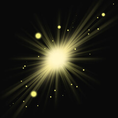sunlight with sparkles, light burst explosion effect