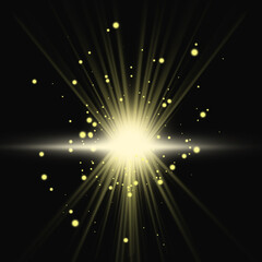 sunlight with sparkles, light burst explosion effect