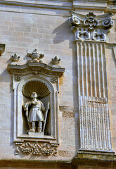 Baroque details of the Mother Church of Saints Peter and Paul Galatina Lecce Italy