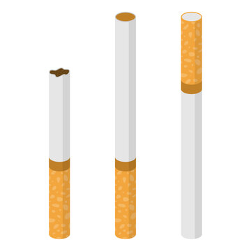 Set of cigarettes. Vector illustration.