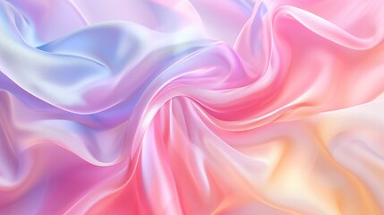Obraz premium Fashionable aesthetic pastel background with silky soft textile fabric. Elegant wavy cloth texture