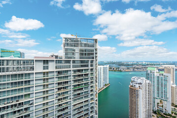 View of Miami Florida taken from an apartment building