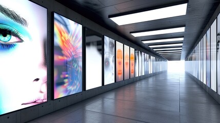 A mock-up screen background for various billboards and information, providing a versatile template for digital display and advertising in an urban environment