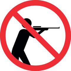 No hunting allowed sign. Forbidden signs and symbols.