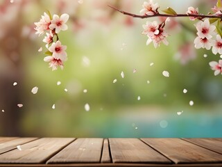 Naklejka na ściany i meble spring background with sakura flowers
