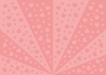 ハート模様の放射状背景イラスト