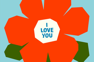 VALENTINE RED FLOWER (4X6 POSTCARD)