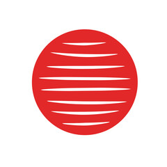 Cool Red Kick Ball Dodgeball Vector Illustration Icon