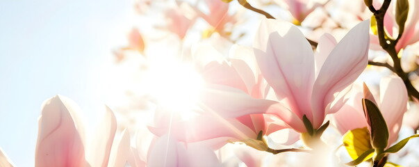 Magnolia in the sun. Spring.