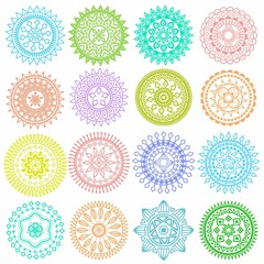 Collection Colorful Round Mandalas 1