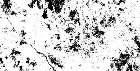 Monochrome texture composed of irregular graphic elements. Distressed uneven grunge background. Abstract vector illustration. Overlay for interesting effect and depth. Isolated on white background.