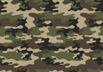 
Modern camouflage background vector seamless print, repeat texture, army classic pattern