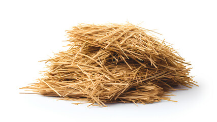 Heap of straw on a white background.