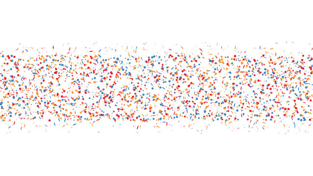Colorful flying confetti on transparent background, holiday celebration and festival, fun decoration. Isolated vector illustration.
