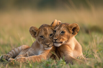 Zwei junge Löwen