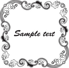 Vintage frame.  frame isolated on White background. Element for design. Vector illustration Vector Illustration