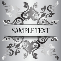 silver ornamental background/ place for text/ vector illustration