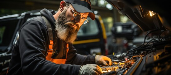 Car service ,fitting a car battery