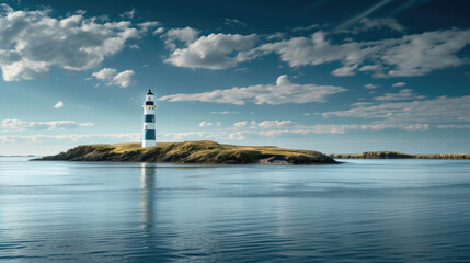 A majestic lighthouse standing tall on a remote island