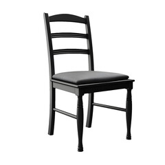 Photo of wooden black chair without background