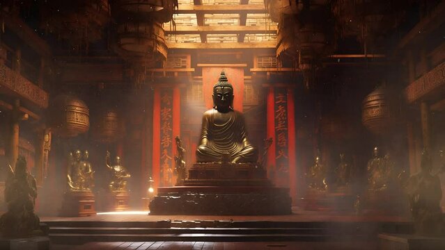 Animated Vtuber Twitch Streamer Background of a Buddha Shrine