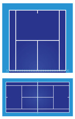 Blue tennis court. vector illustration